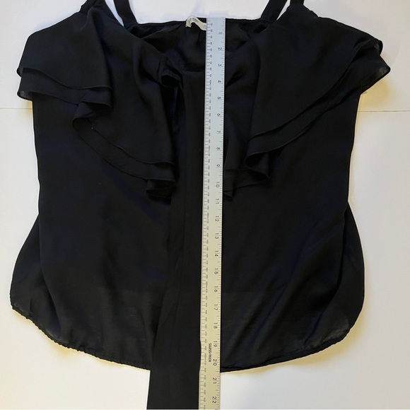 NWT Old Navy Black Ruffled Tank Top Lightweight Sheer Modal Tie Front Sz XL - Picture 6 of 12